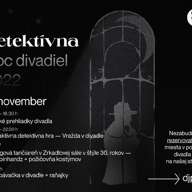Detektívna Noc divadiel bude v Trnave až do rána