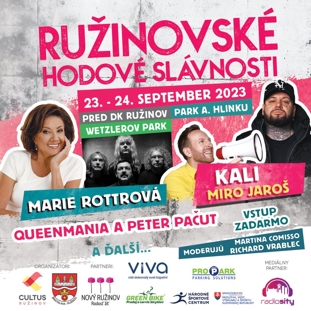 Ružinovské hodové slávnosti: koncerty, gurmánske pochúťky a česká megahviezda Marie Rottrová